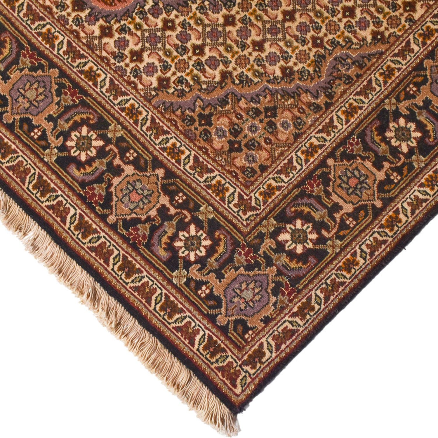 Alfombra Persa - Tabriz - Real - 210 x 151 cm - marrón oscuro