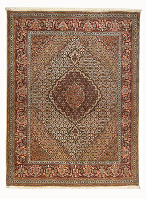 Alfombra Persa - Tabriz - Real - 198 x 156 cm - marrón oscuro