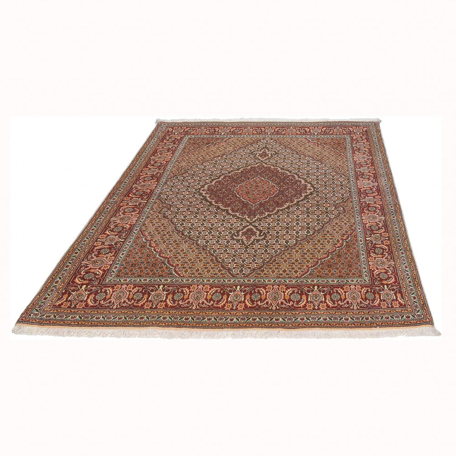 Alfombra Persa - Tabriz - Real - 198 x 156 cm - marrón oscuro