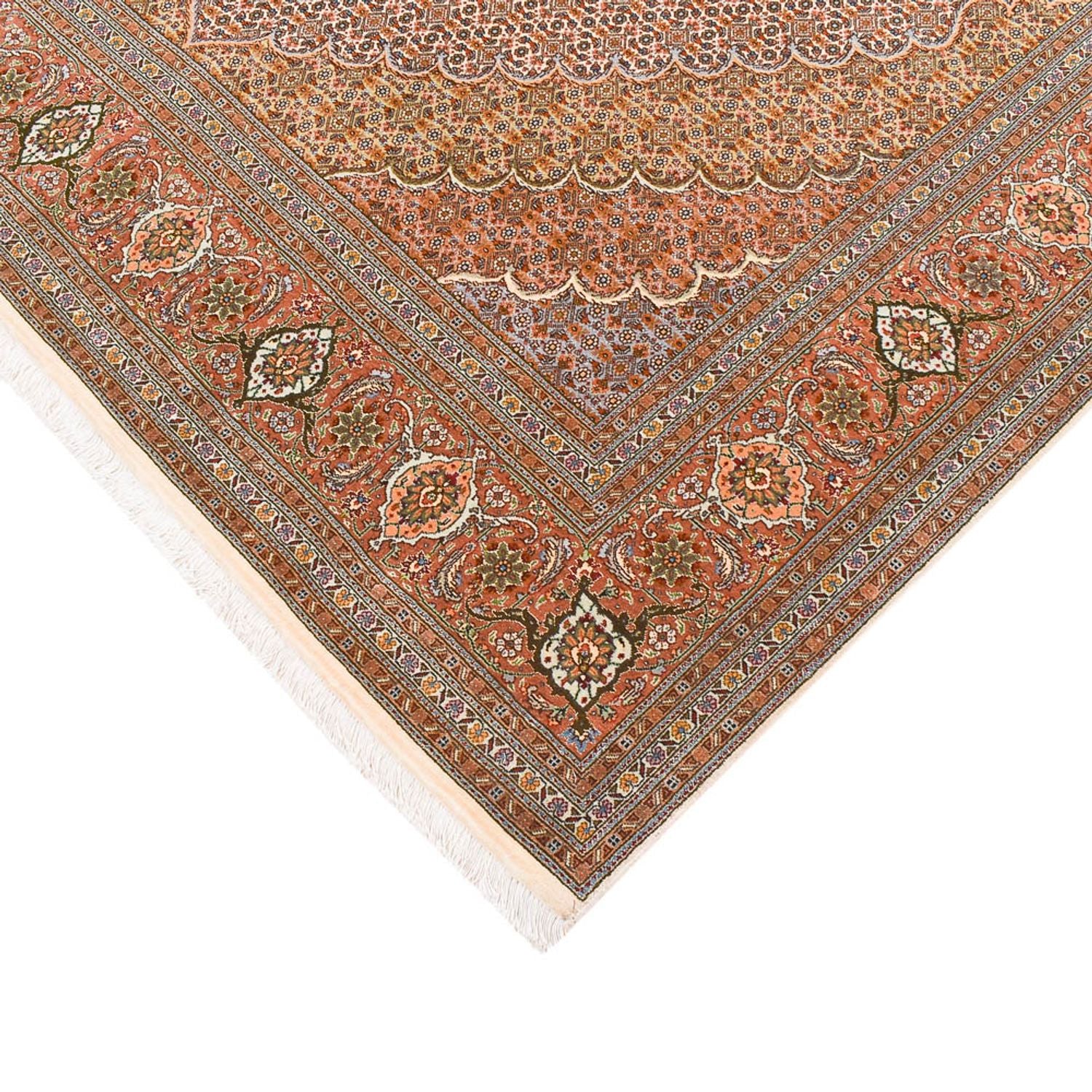 Alfombra de pasillo Alfombra Persa - Tabriz - Real - 403 x 200 cm - marrón claro