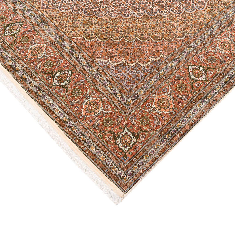 Alfombra de pasillo Alfombra Persa - Tabriz - Real - 403 x 200 cm - marrón claro