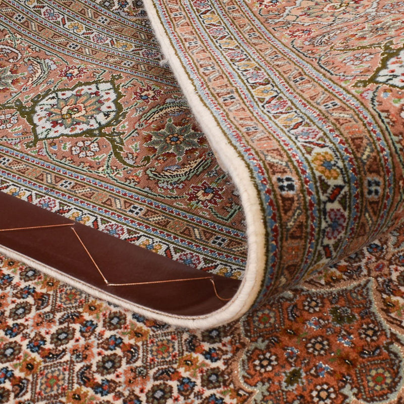 Alfombra de pasillo Alfombra Persa - Tabriz - Real - 403 x 200 cm - marrón claro
