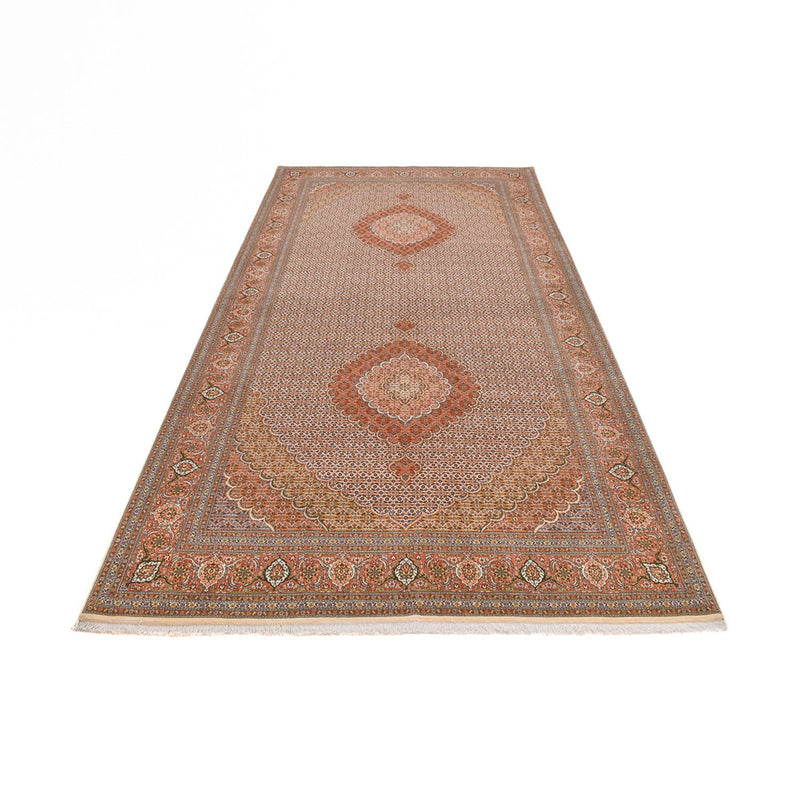 Alfombra de pasillo Alfombra Persa - Tabriz - Real - 403 x 200 cm - marrón claro