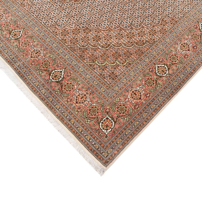 Alfombra de pasillo Alfombra Persa - Tabriz - Real - 408 x 201 cm - marrón claro