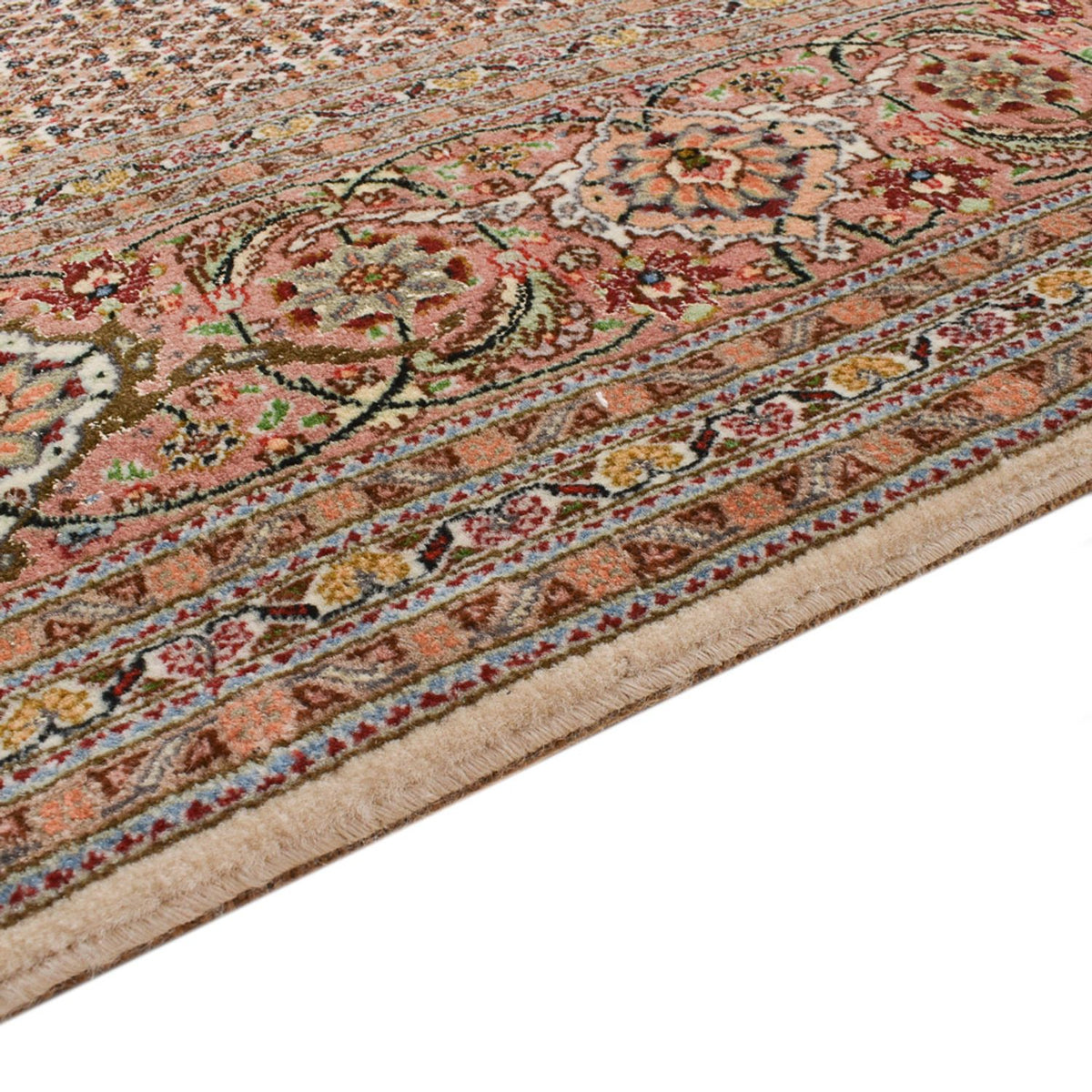 Alfombra de pasillo Alfombra Persa - Tabriz - Real - 408 x 201 cm - marrón claro