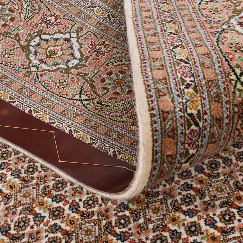 Alfombra de pasillo Alfombra Persa - Tabriz - Real - 408 x 201 cm - marrón claro