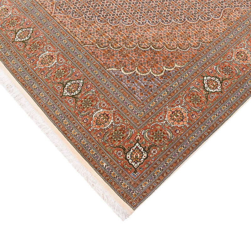 Alfombra de pasillo Alfombra Persa - Tabriz - Real - 407 x 201 cm - marrón claro