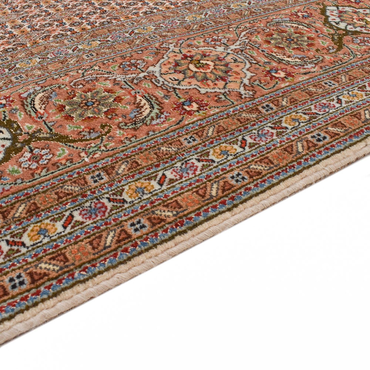 Alfombra de pasillo Alfombra Persa - Tabriz - Real - 407 x 201 cm - marrón claro