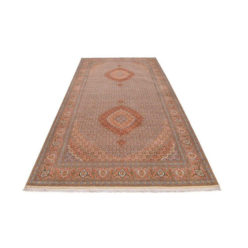 Alfombra de pasillo Alfombra Persa - Tabriz - Real - 407 x 201 cm - marrón claro
