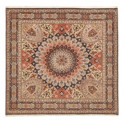 Alfombra Persa - Tabriz - Real cuadrado  - 252 x 248 cm - beige oscuro