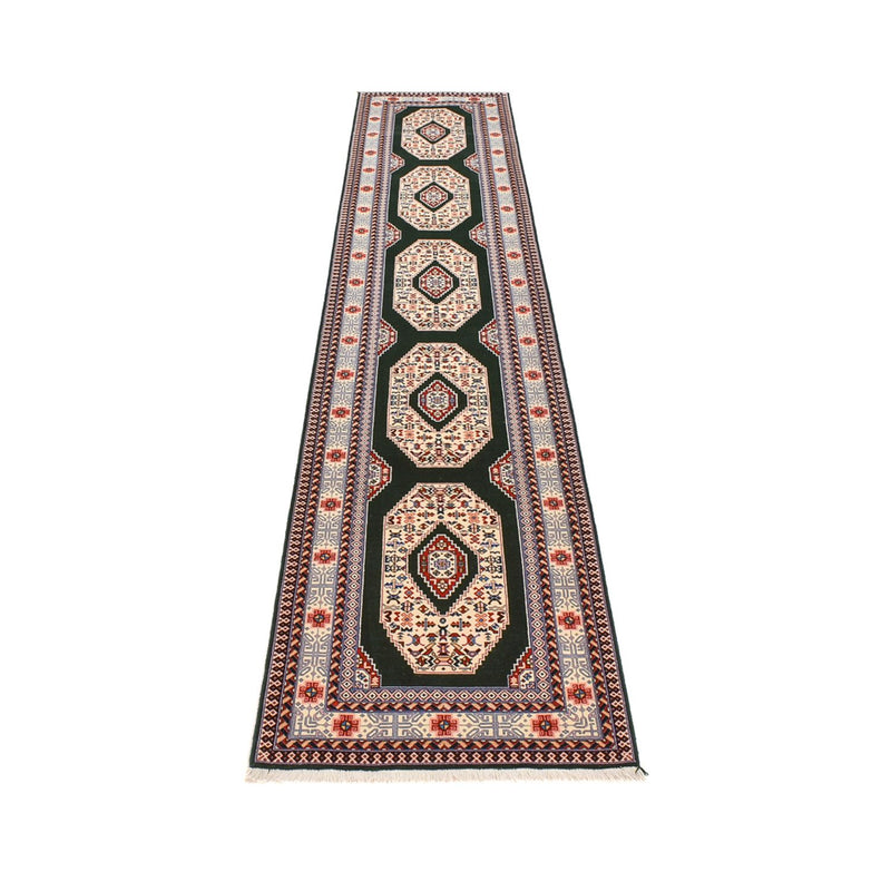 Alfombra de pasillo Alfombra Persa - Tabriz - Prima - 370 x 75 cm - azul oscuro