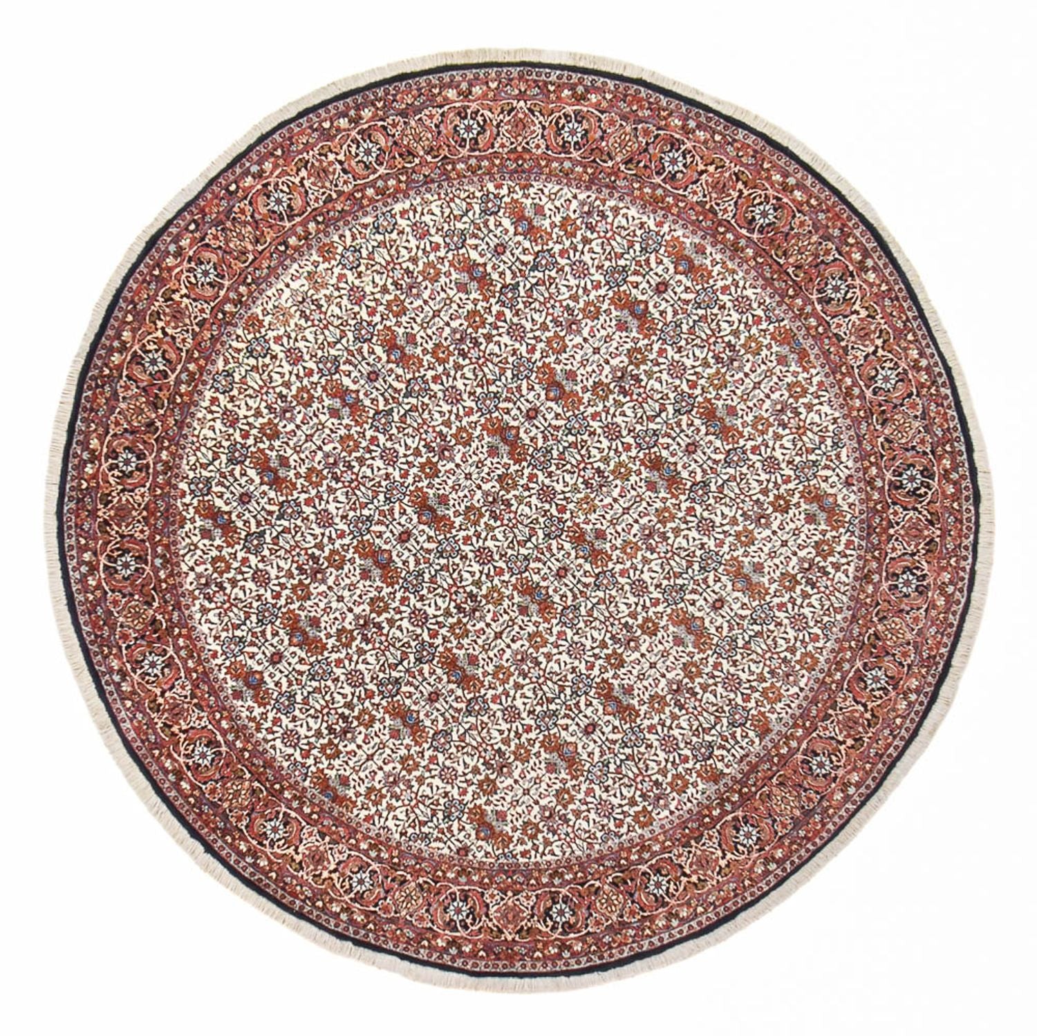 Alfombra persa - Bidjar redondo  - 255 x 255 cm - rojo claro