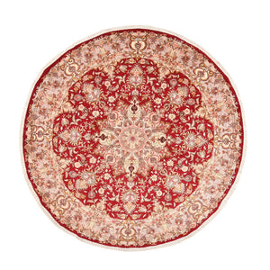 Alfombra Persa - Tabriz - Prima redondo  - 200 x 200 cm - rojo