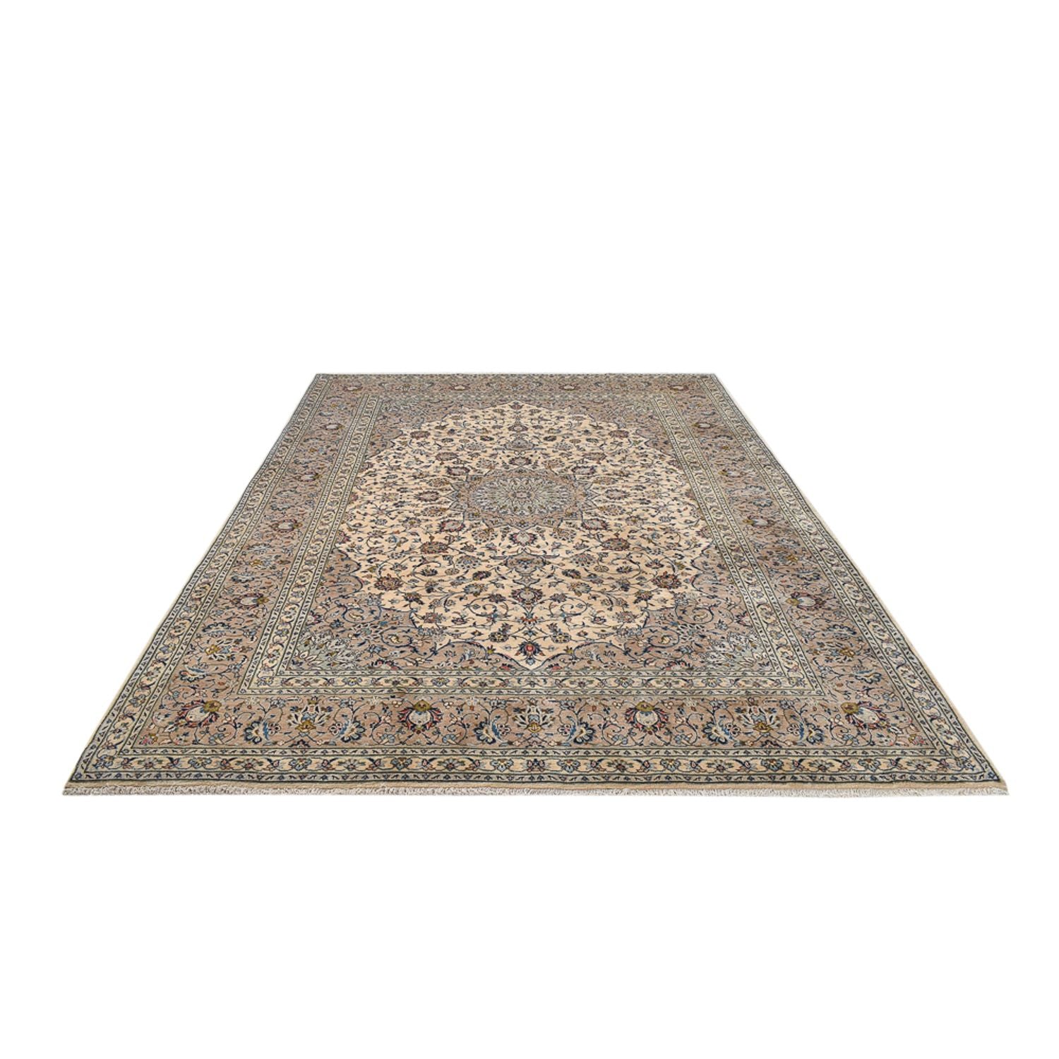 Alfombra persa - Keshan - Real - 353 x 250 cm - arena
