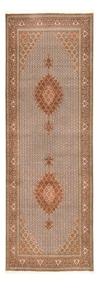 Alfombra de pasillo Alfombra Persa - Tabriz - Real - 404 x 150 cm - marrón claro
