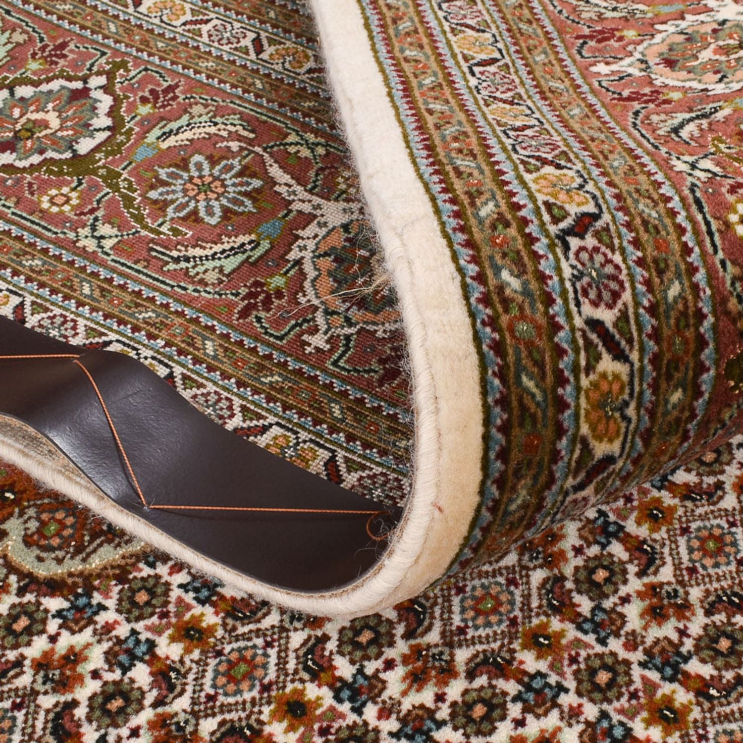 Alfombra de pasillo Alfombra Persa - Tabriz - Real - 404 x 150 cm - marrón claro