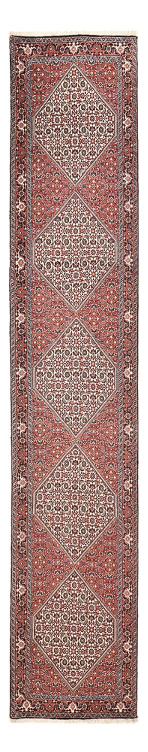 Alfombra de pasillo Alfombra persa - Bidjar - 389 x 74 cm - marrón
