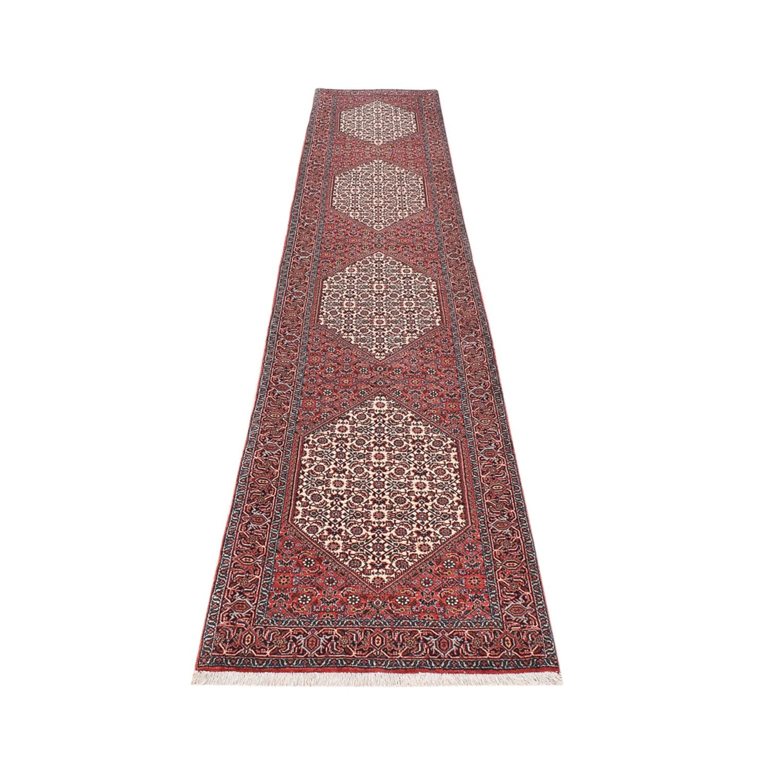 Alfombra de pasillo Alfombra persa - Bidjar - 400 x 74 cm - marrón