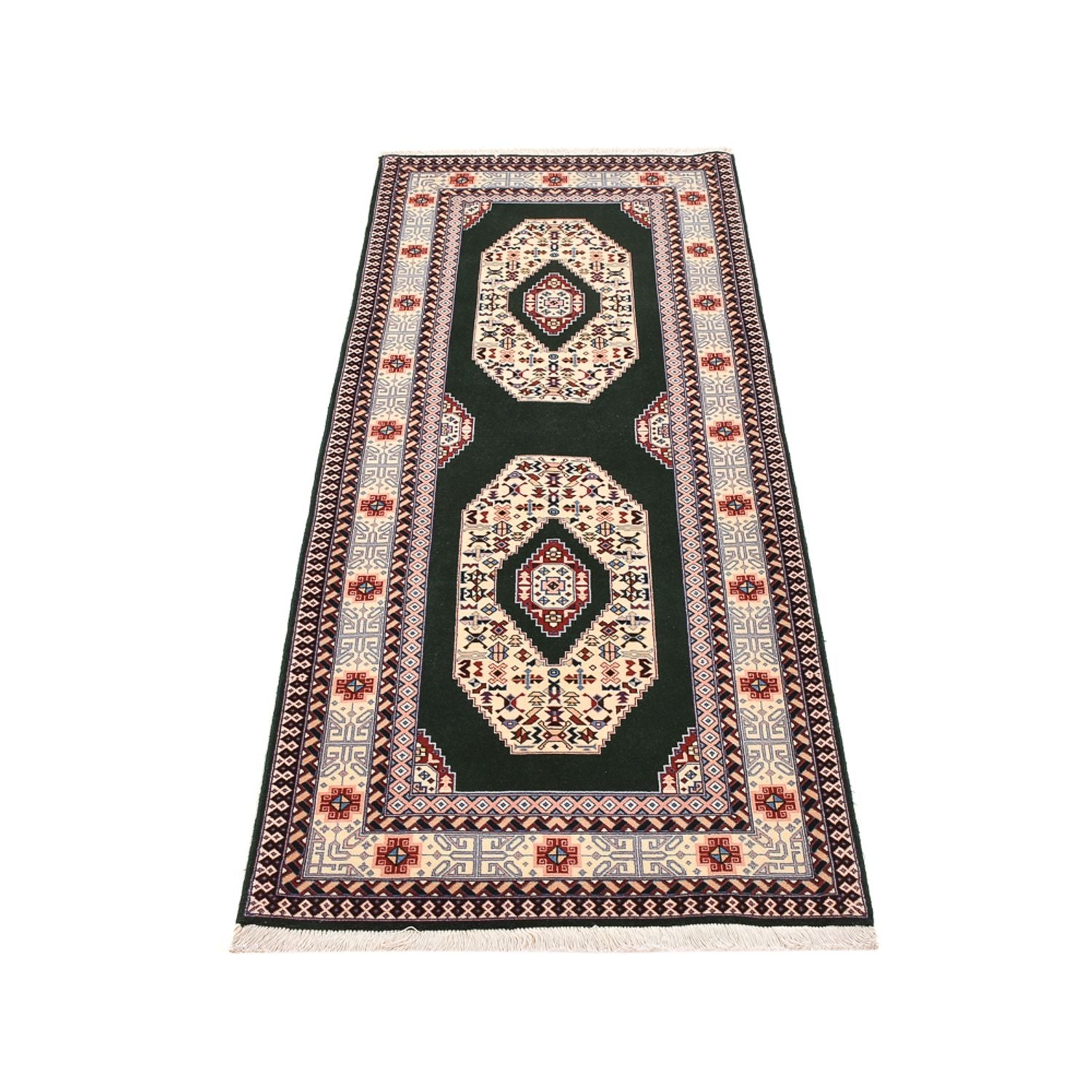 Alfombra de pasillo Alfombra Persa - Tabriz - Real - 202 x 74 cm - azul oscuro