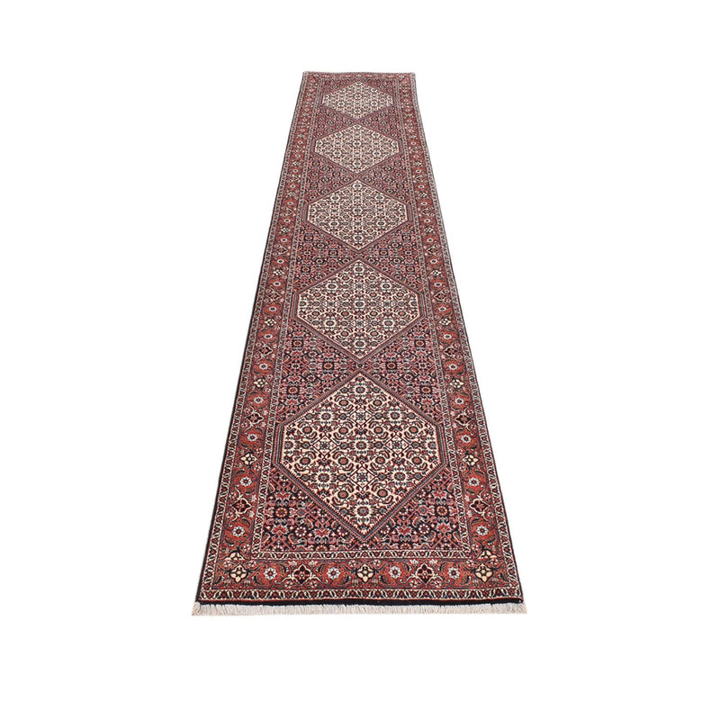 Alfombra de pasillo Alfombra persa - Bidjar - 394 x 73 cm - marrón