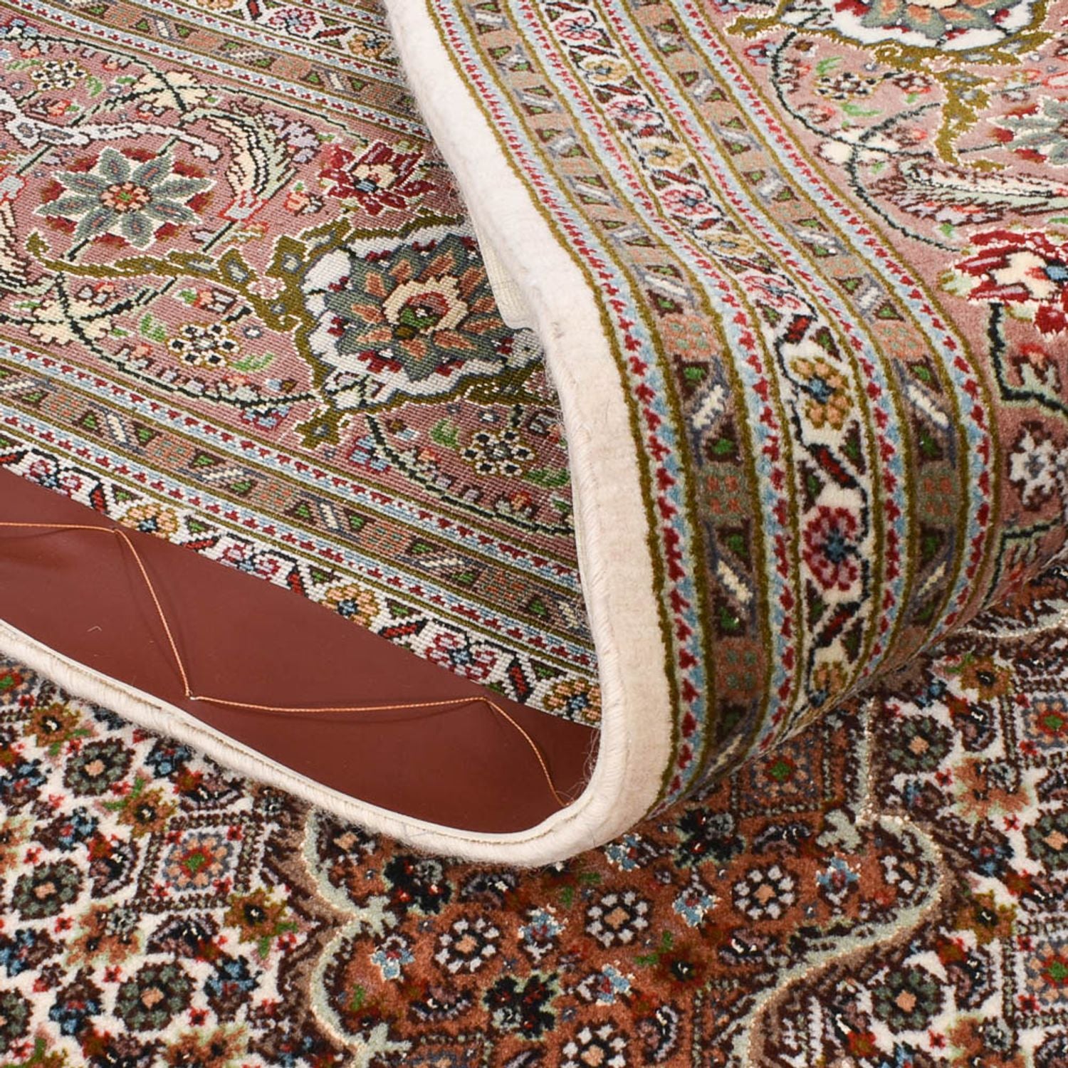 Alfombra de pasillo Alfombra Persa - Tabriz - Real - 400 x 202 cm - rojo claro