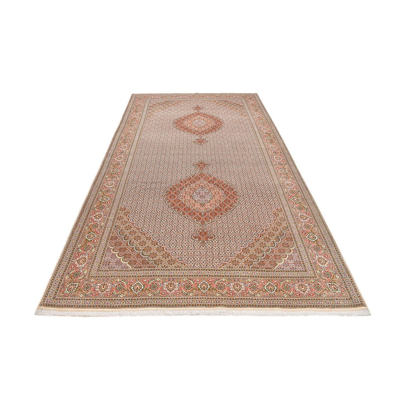 Alfombra de pasillo Alfombra Persa - Tabriz - Real - 400 x 202 cm - rojo claro