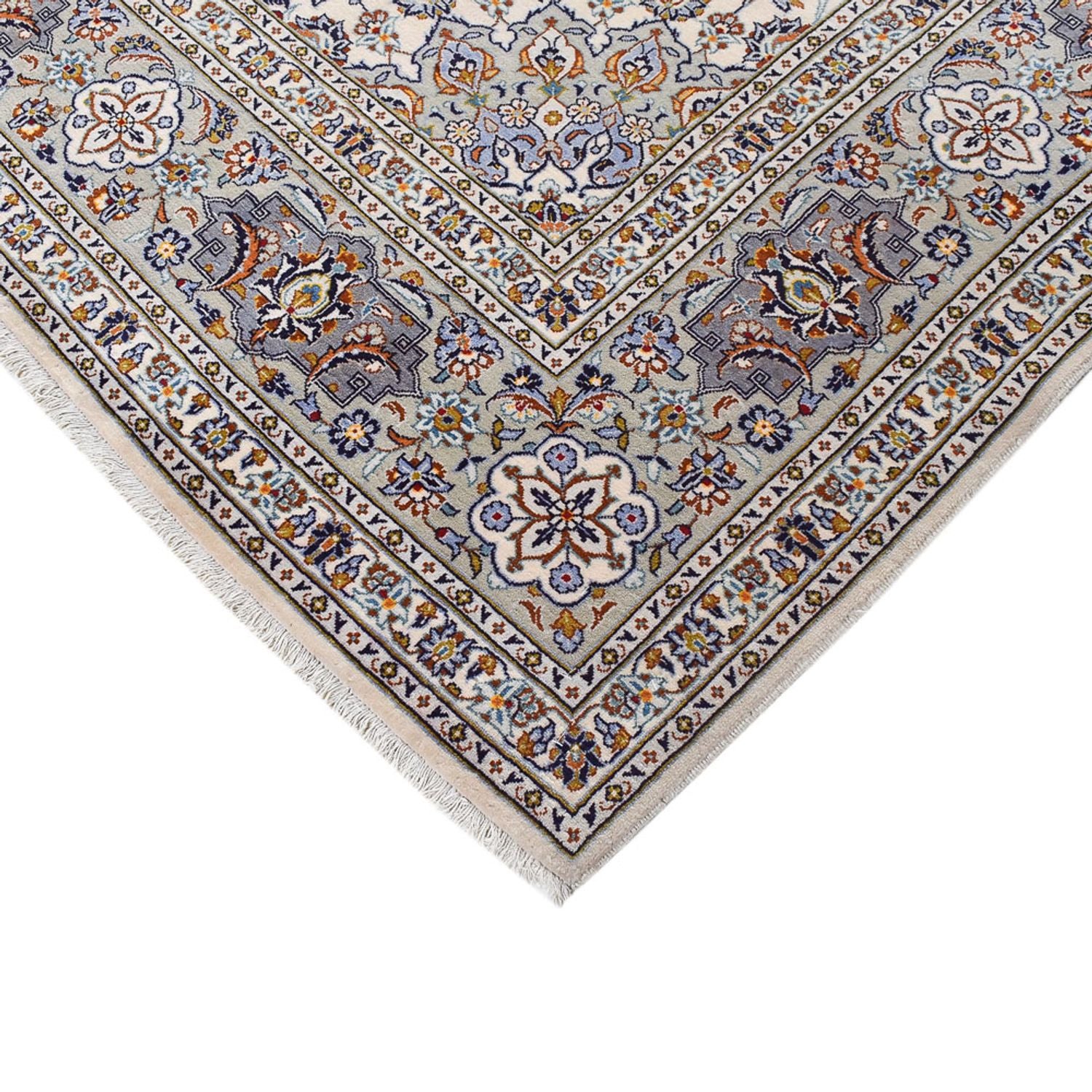 Alfombra persa - Keshan - Real - 340 x 233 cm - gris