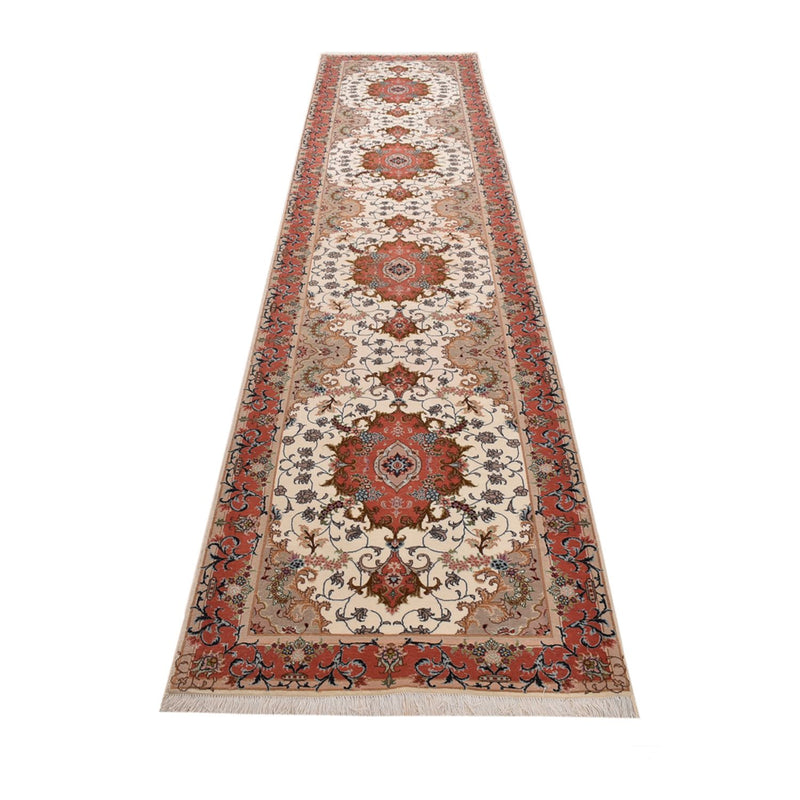 Alfombra de pasillo Alfombra Persa - Tabriz - Real - 404 x 89 cm - multicolor