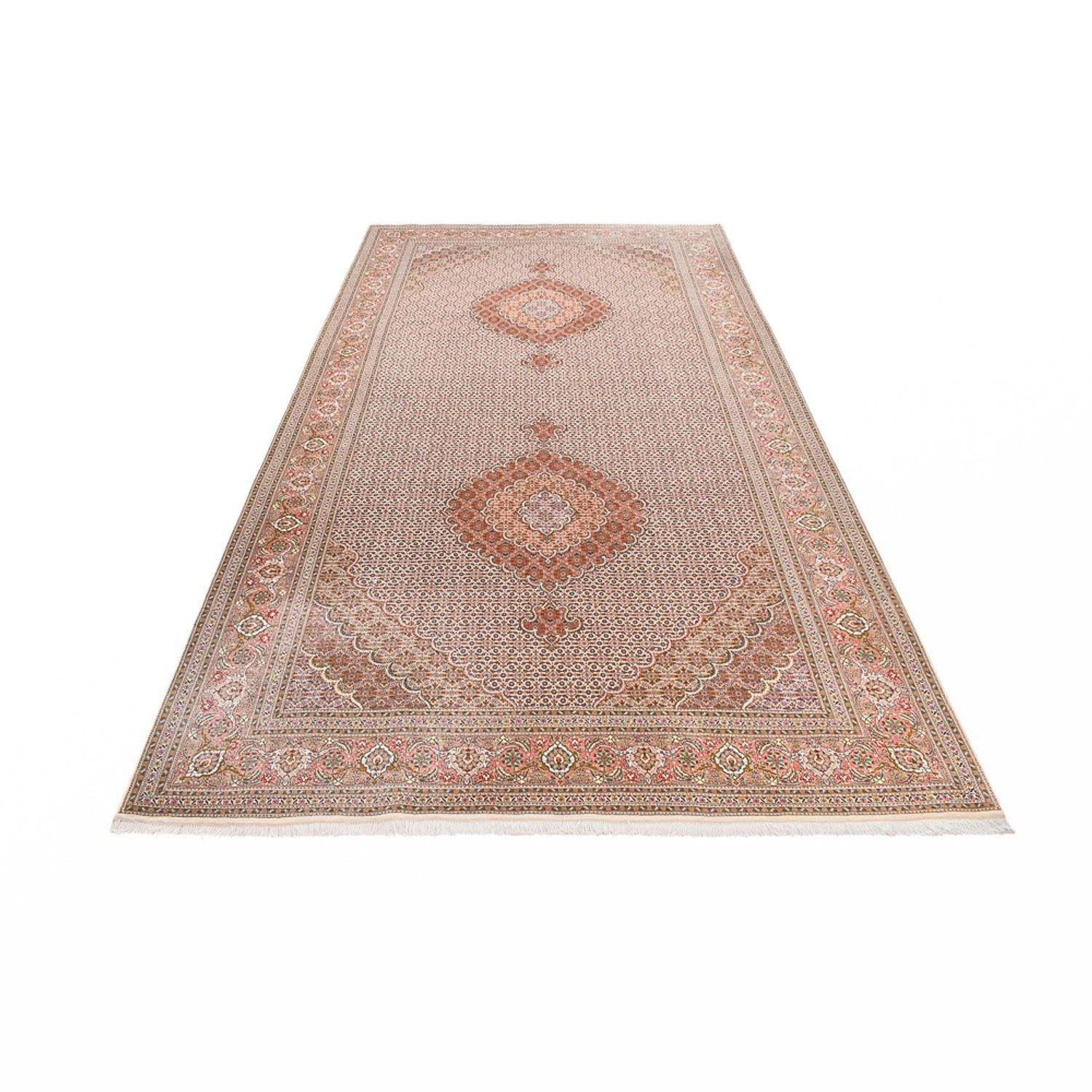 Alfombra de pasillo Alfombra Persa - Tabriz - Real - 397 x 197 cm - óxido