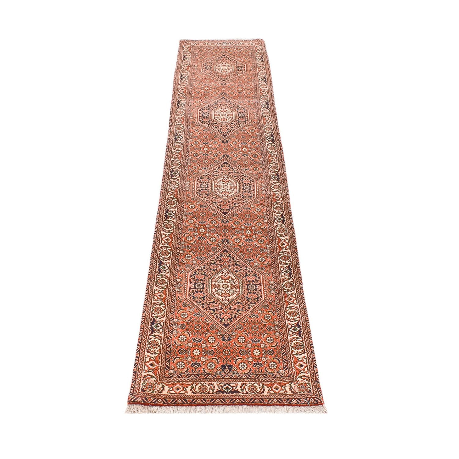 Alfombra de pasillo Alfombra persa - Bidjar - 340 x 67 cm - naranja