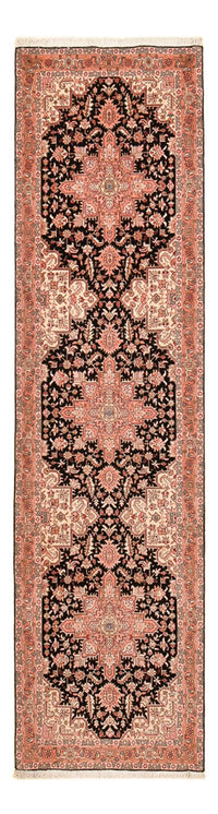 Alfombra de pasillo Alfombra Persa - Tabriz - Real - 352 x 91 cm - azul oscuro