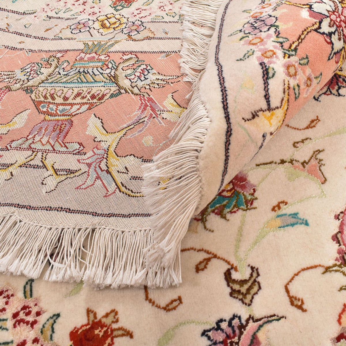 Alfombra Persa - Tabriz - Prima redondo  - 200 x 200 cm - crema