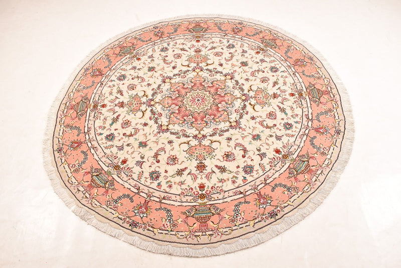Alfombra Persa - Tabriz - Prima redondo  - 200 x 200 cm - crema