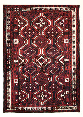 Alfombra Gabbeh - Loribaft Persa - 302 x 222 cm - rojo burdeos