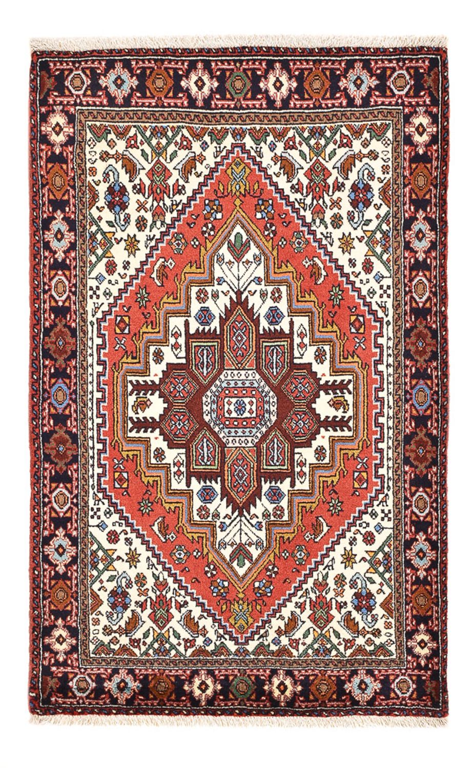 Alfombra persa - Nómada - 124 x 78 cm - rojo claro