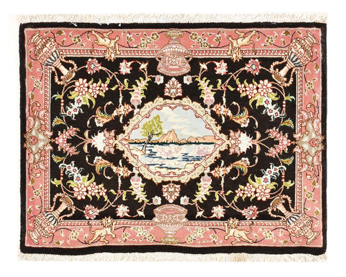 Alfombra Persa - Tabriz - Real - 72 x 55 cm - azul oscuro