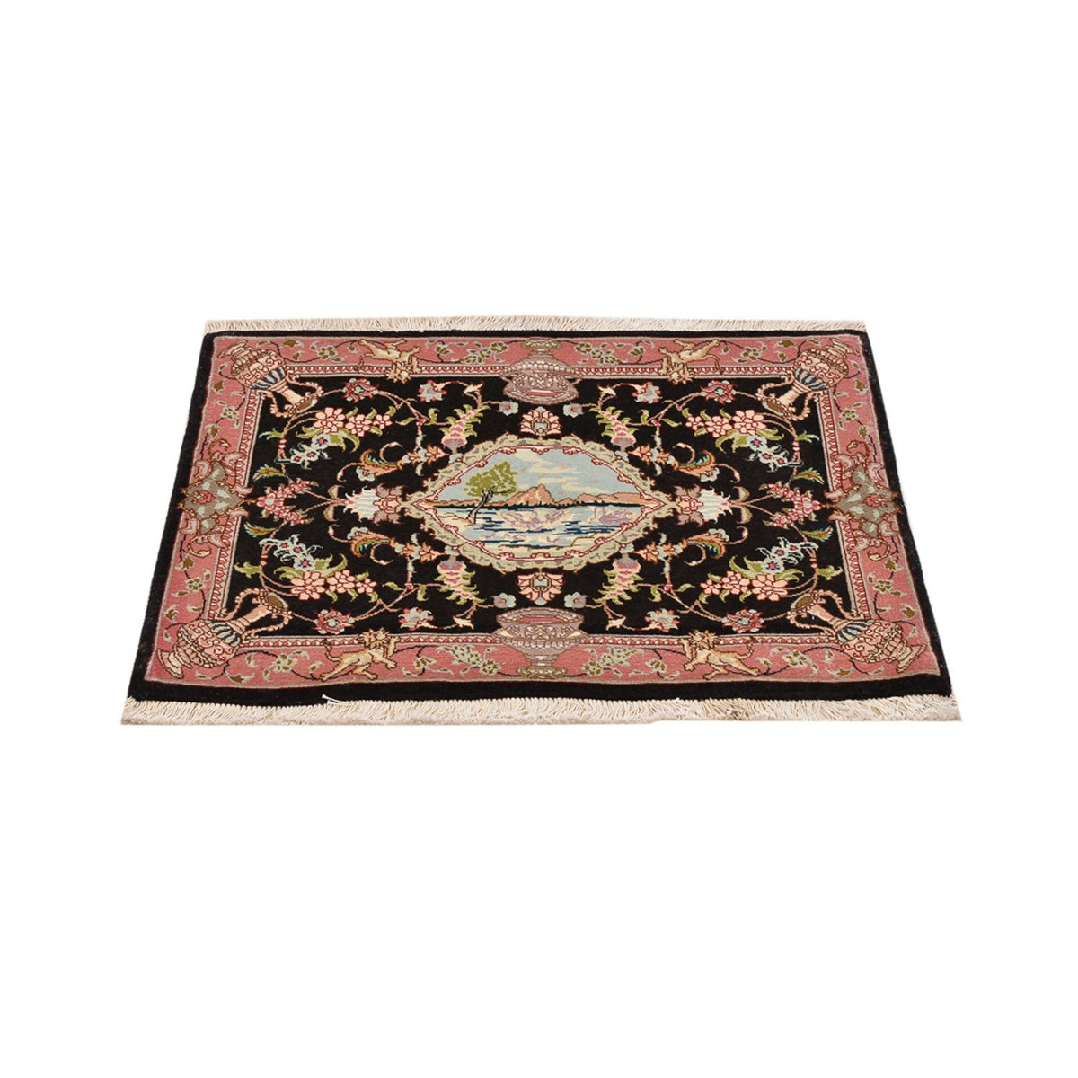 Alfombra Persa - Tabriz - Real - 72 x 55 cm - azul oscuro