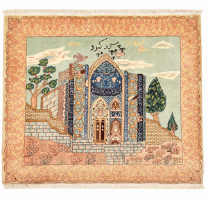 Alfombra Persa - Tabriz - Real - 87 x 72 cm - multicolor
