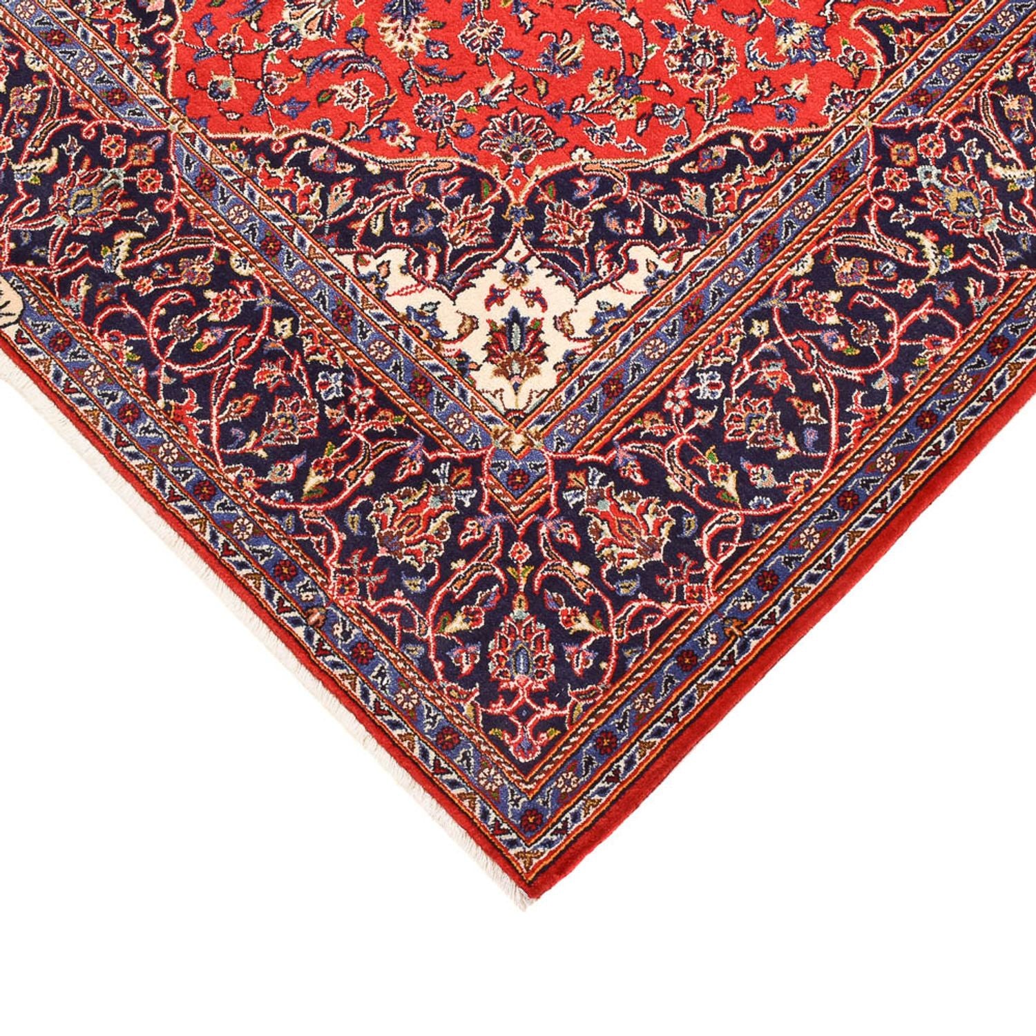 Alfombra persa - Keshan - 227 x 150 cm - rojo