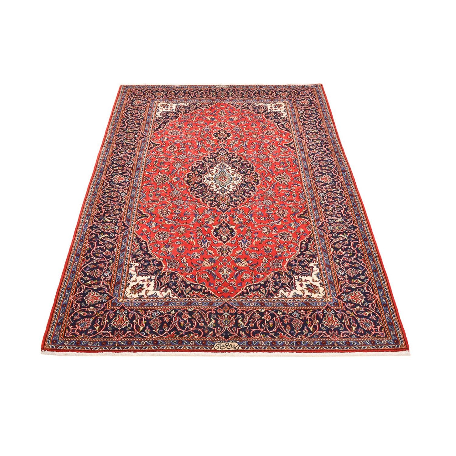 Alfombra persa - Keshan - 227 x 150 cm - rojo