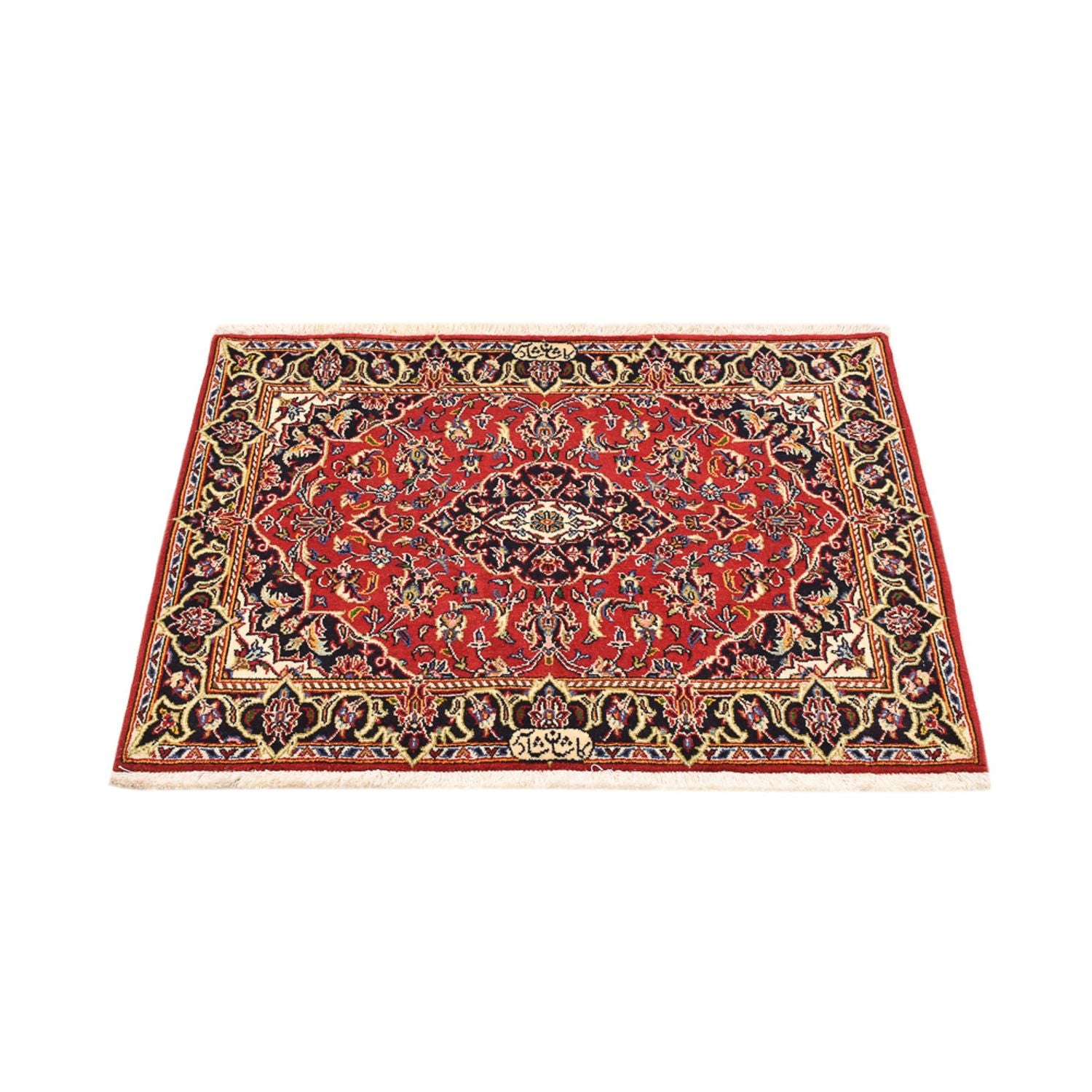 Alfombra persa - Keshan - 100 x 70 cm - rojo