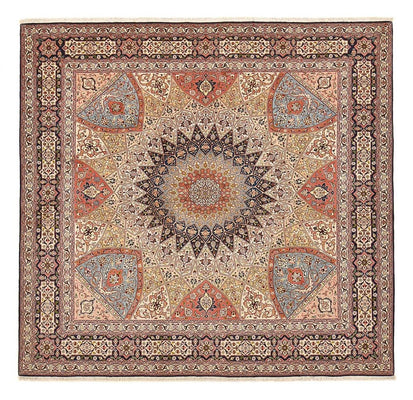 Alfombra Persa - Tabriz - Real cuadrado  - 254 x 248 cm - beige oscuro