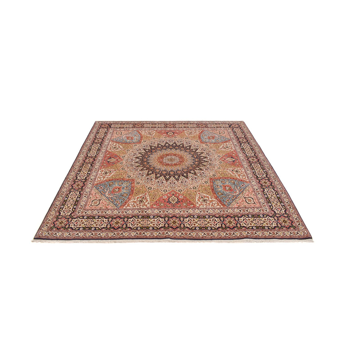 Alfombra Persa - Tabriz - Real cuadrado  - 254 x 248 cm - beige oscuro