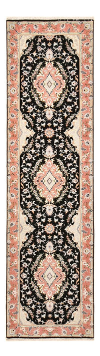 Alfombra de pasillo Alfombra Persa - Tabriz - Real - 300 x 83 cm - azul oscuro