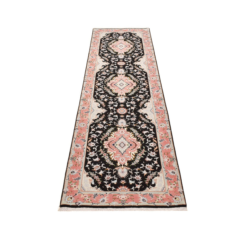 Alfombra de pasillo Alfombra Persa - Tabriz - Real - 300 x 83 cm - azul oscuro