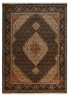 Alfombra Persa - Tabriz - Real - 205 x 146 cm - marrón oscuro