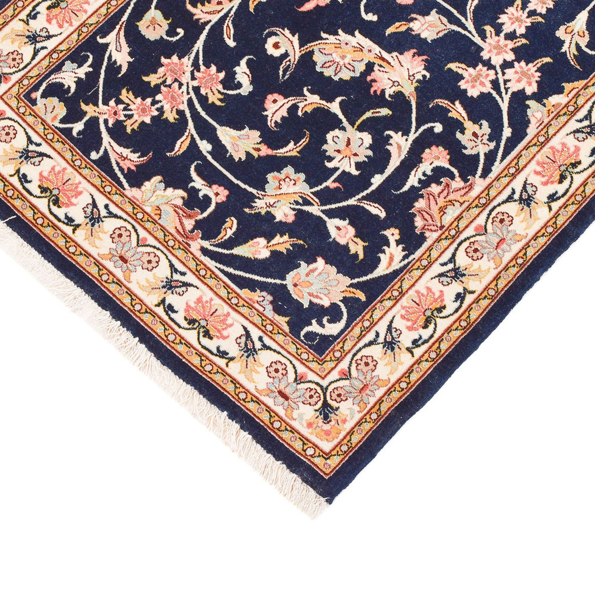 Alfombra de pasillo Alfombra Persa - Ghom - Royal - 244 x 58 cm - azul oscuro