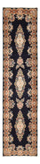 Alfombra de pasillo Alfombra persa - Real - 394 x 98 cm - azul oscuro