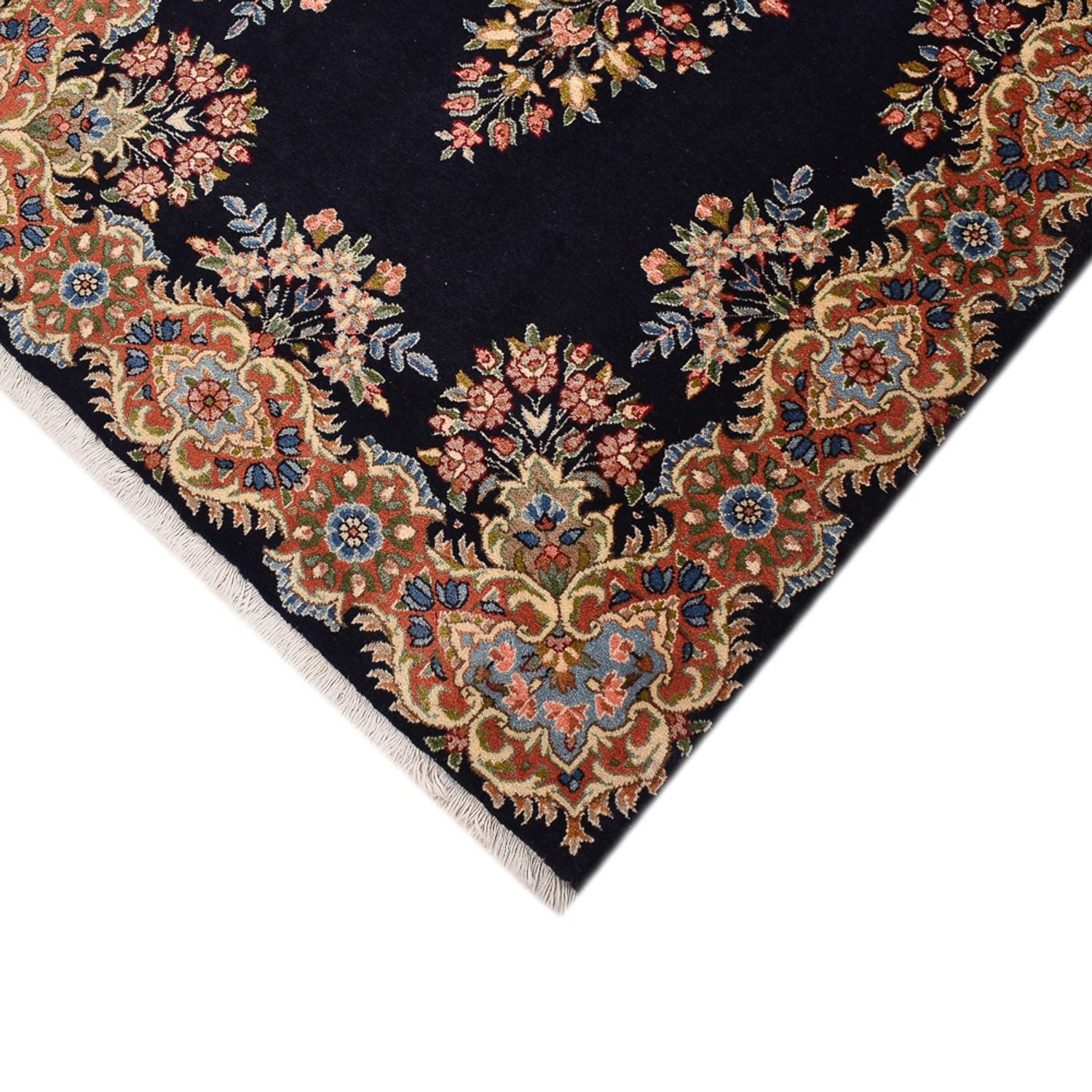 Alfombra de pasillo Alfombra persa - Real - 394 x 98 cm - azul oscuro