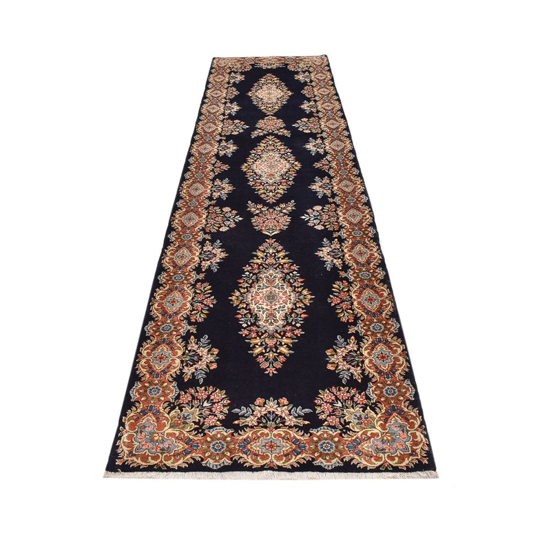 Alfombra de pasillo Alfombra persa - Real - 394 x 98 cm - azul oscuro